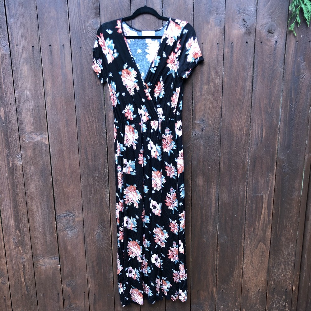 Faux Wrap Floral Dress